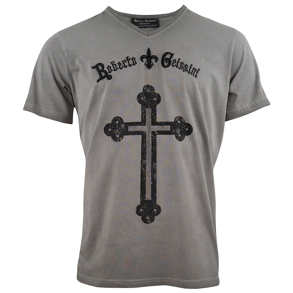 Cross stonewashed V-Neck T-Shirt - Image 7