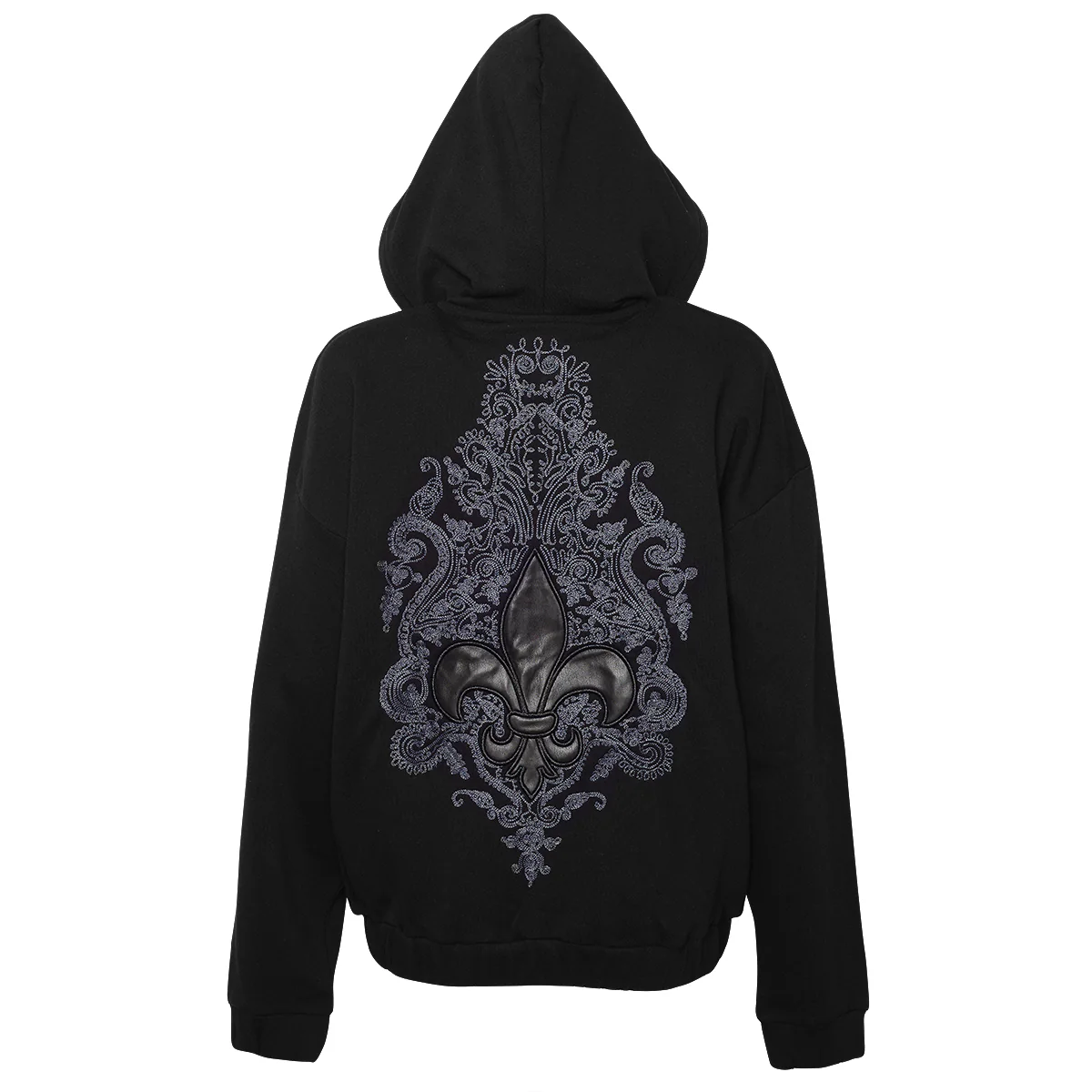 Lilie Sweatjacke Schwarz Unisex - Image 3
