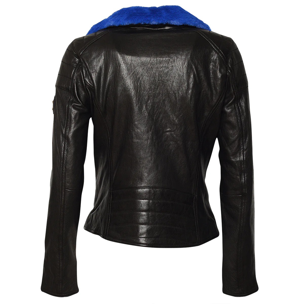 Alla Lederjacke Schwarz Blau - Image 4