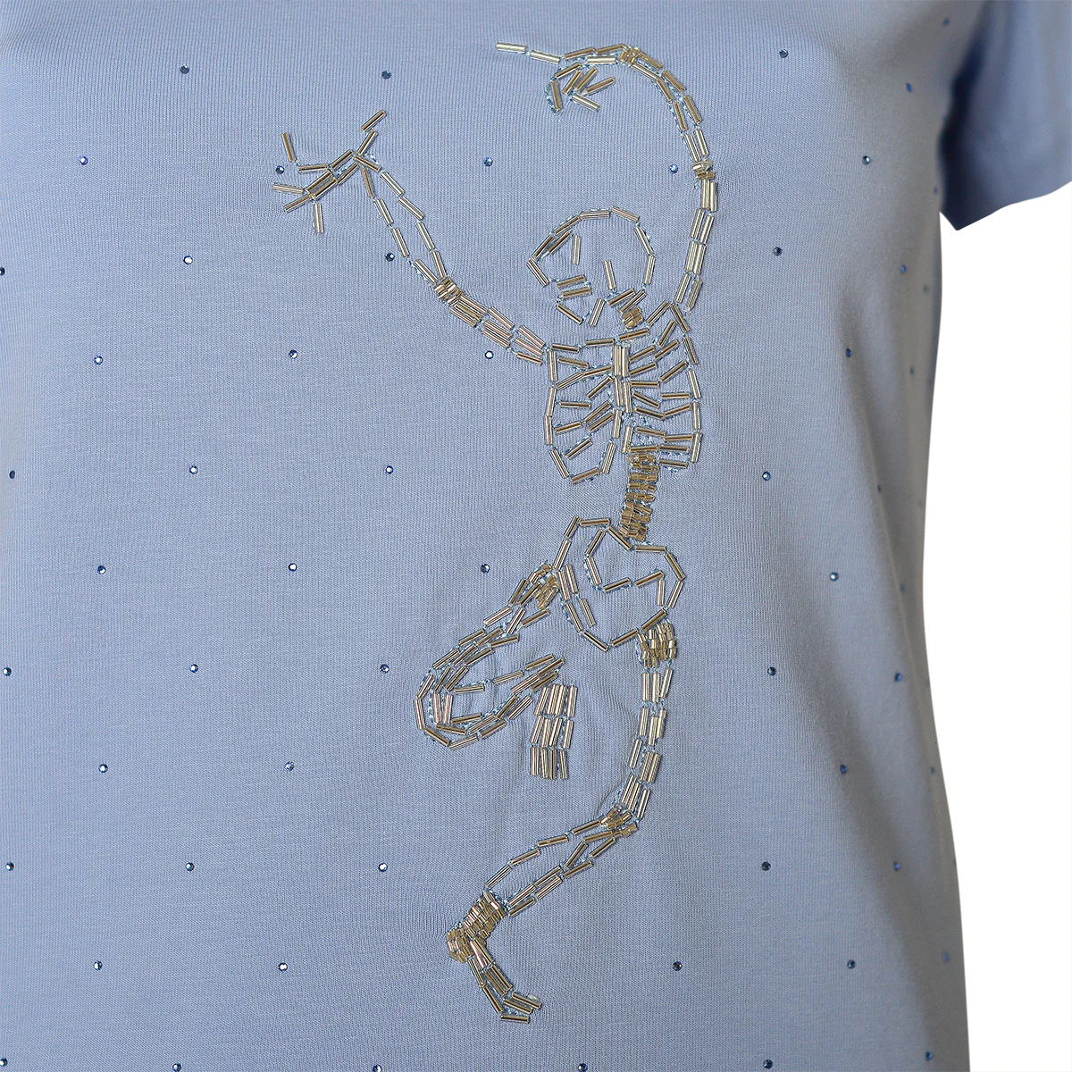 Dancing Skelett T-Shirt Blau - Image 3