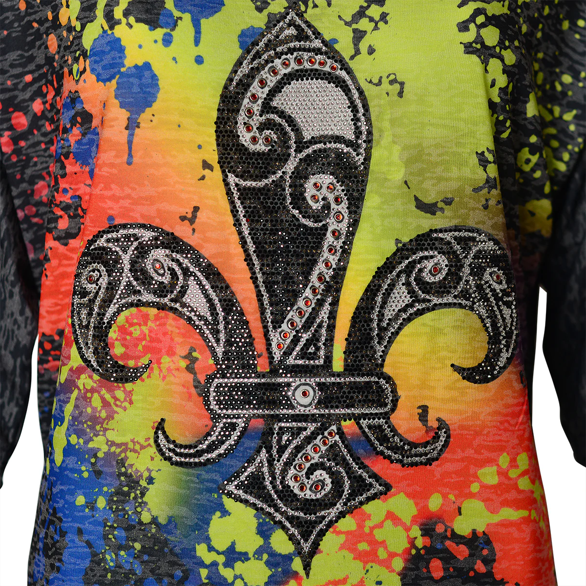 Grafitti Lilie T-Shirt Schwarz - Image 3
