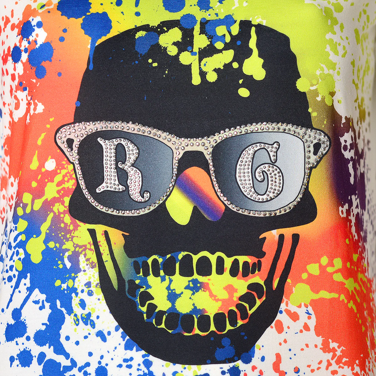 Skull Graffiti T-Shirt Weiß - Image 3