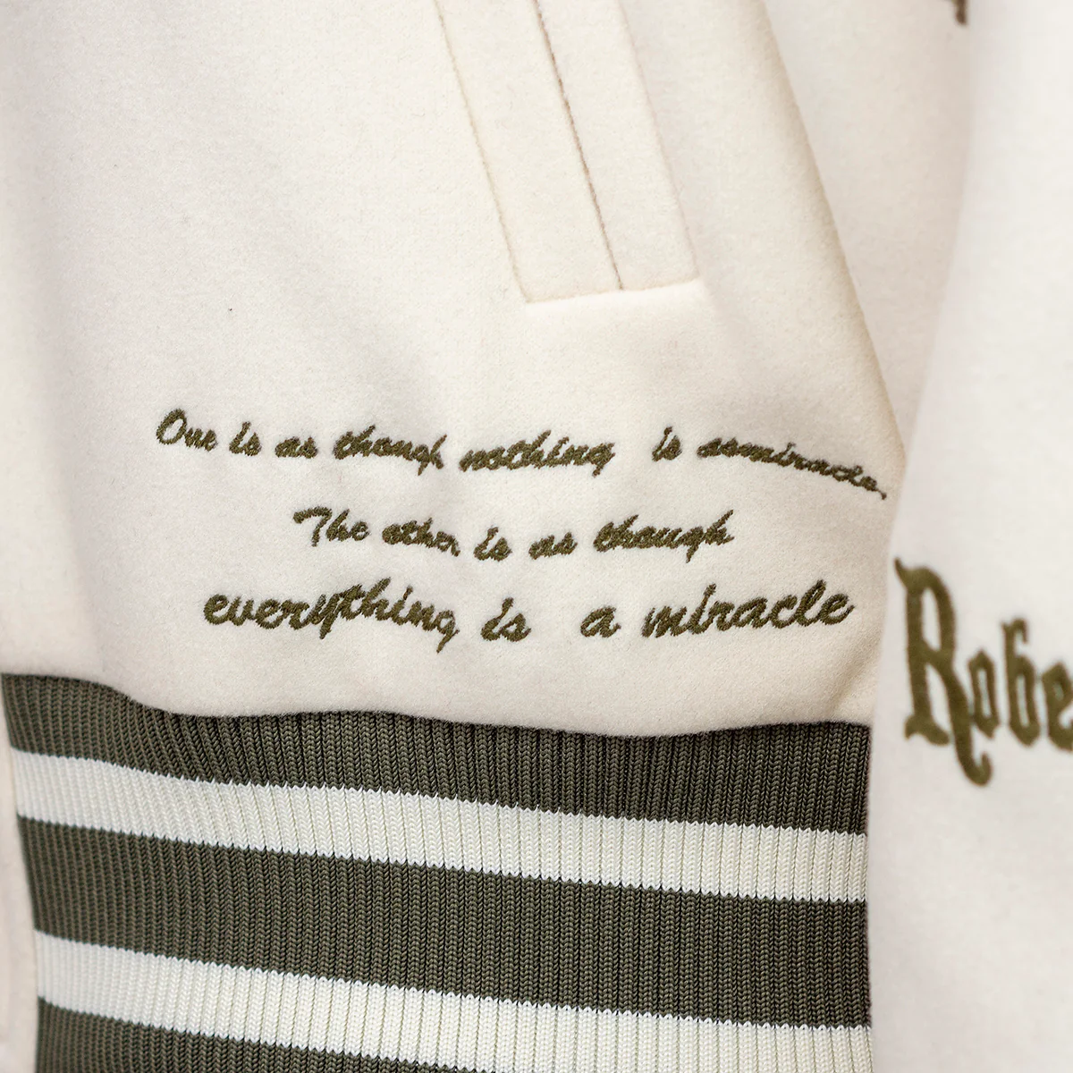 Flower College Jacke Beige - Image 10