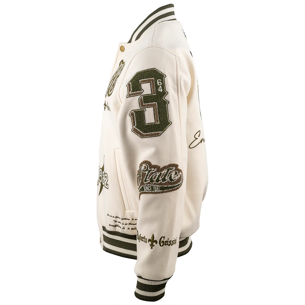 Flower College Jacke Beige - Image 4