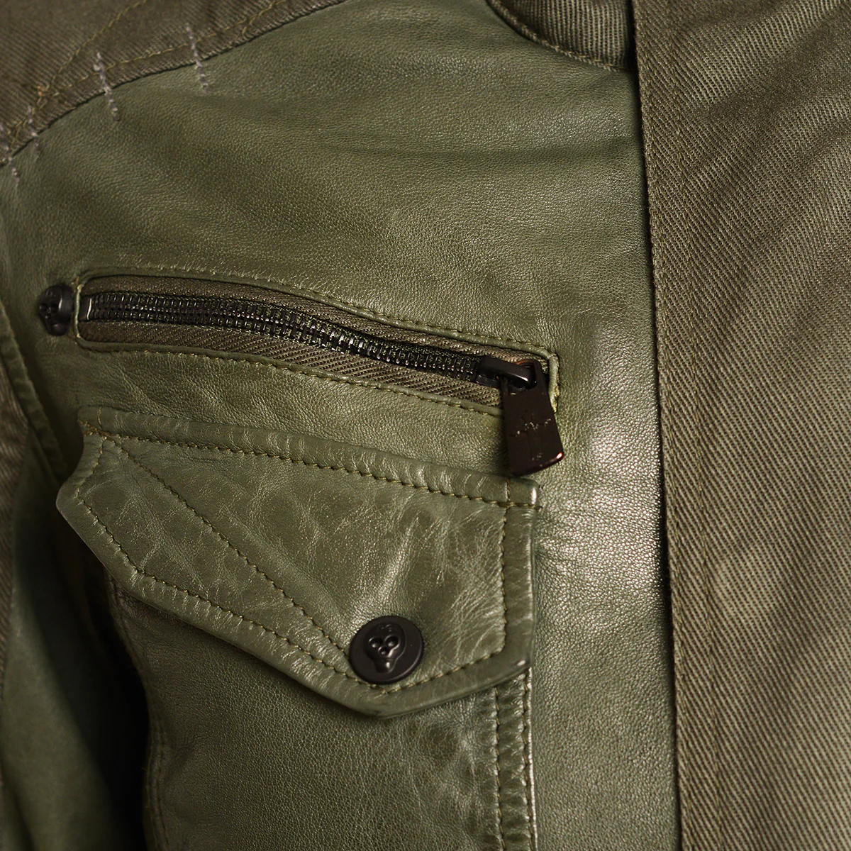 Sharok Lederjacke Khaki - Image 11