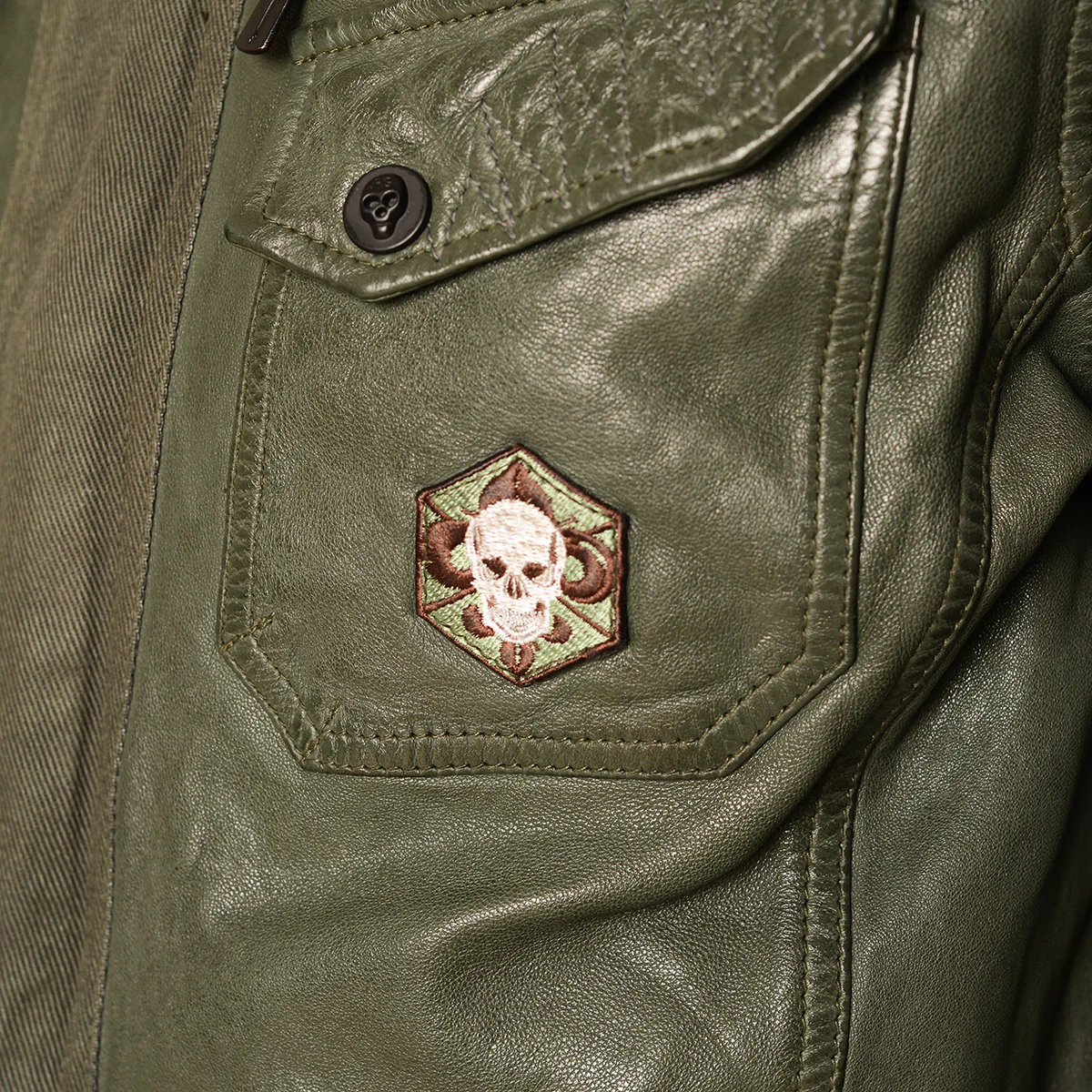 Sharok Lederjacke Khaki - Image 6