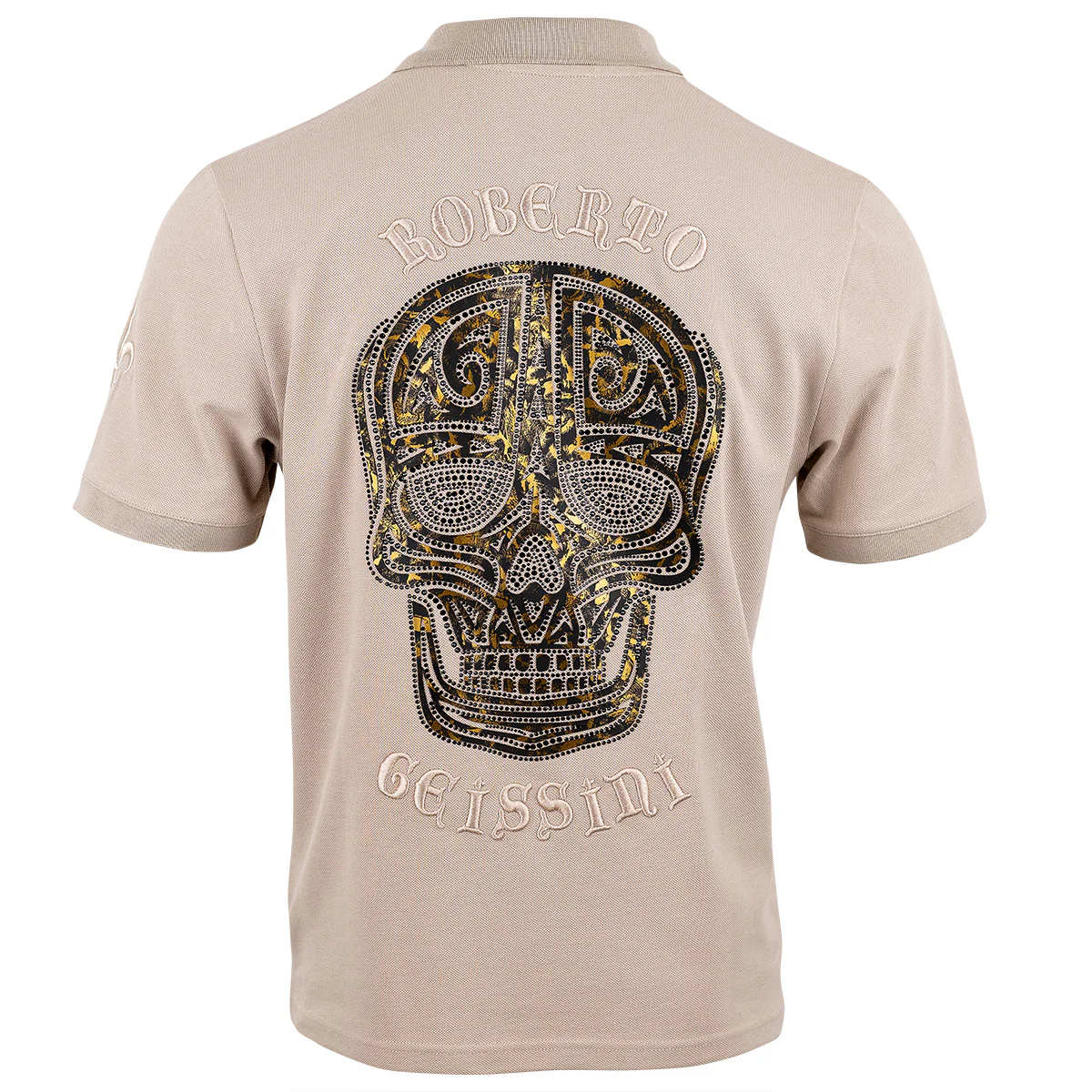 Skull Stitch Polo Beige - Image 2