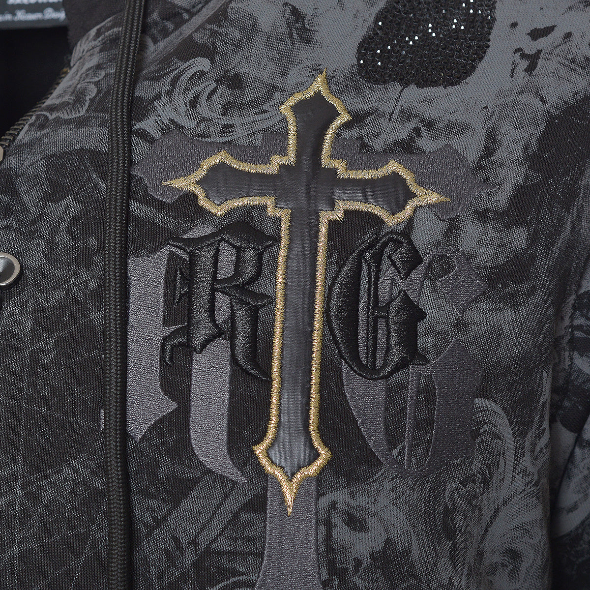 Fog Skull Sweatjacke Schwarz - Image 4