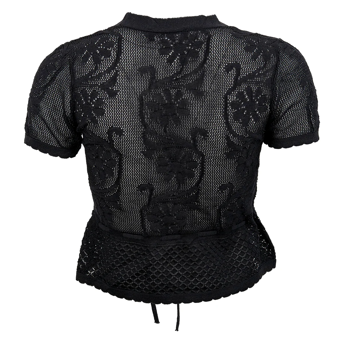 Lady Strick Kurzarm Pulli Schwarz - Image 2