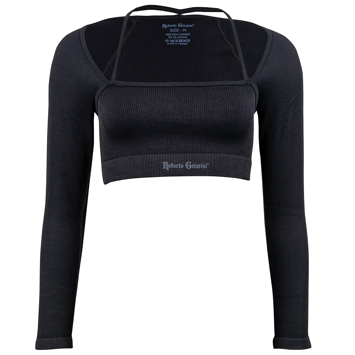 Langarm Sport Top Schwarz