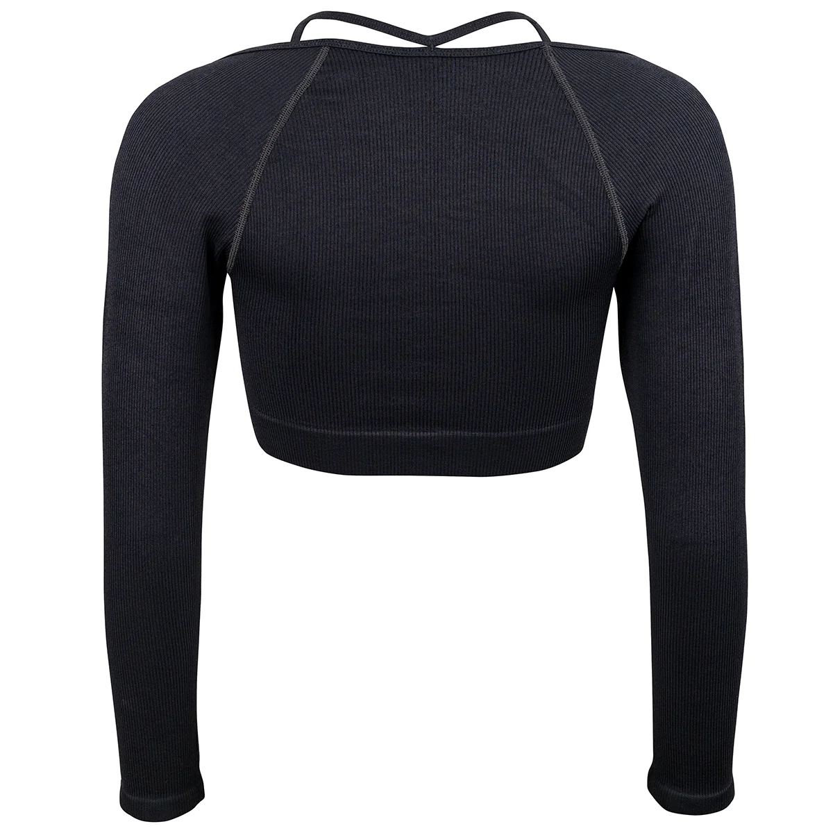 Langarm Sport Top Schwarz - Image 2