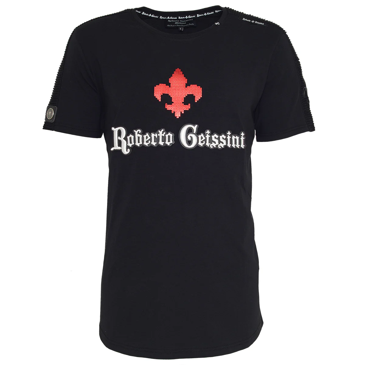 Lilie Impression T-Shirt Schwarz