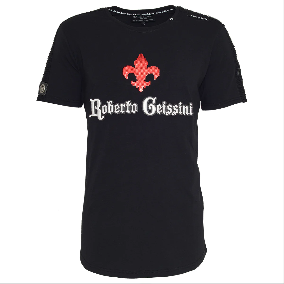 Lilie Impression T-Shirt Schwarz - Image 5