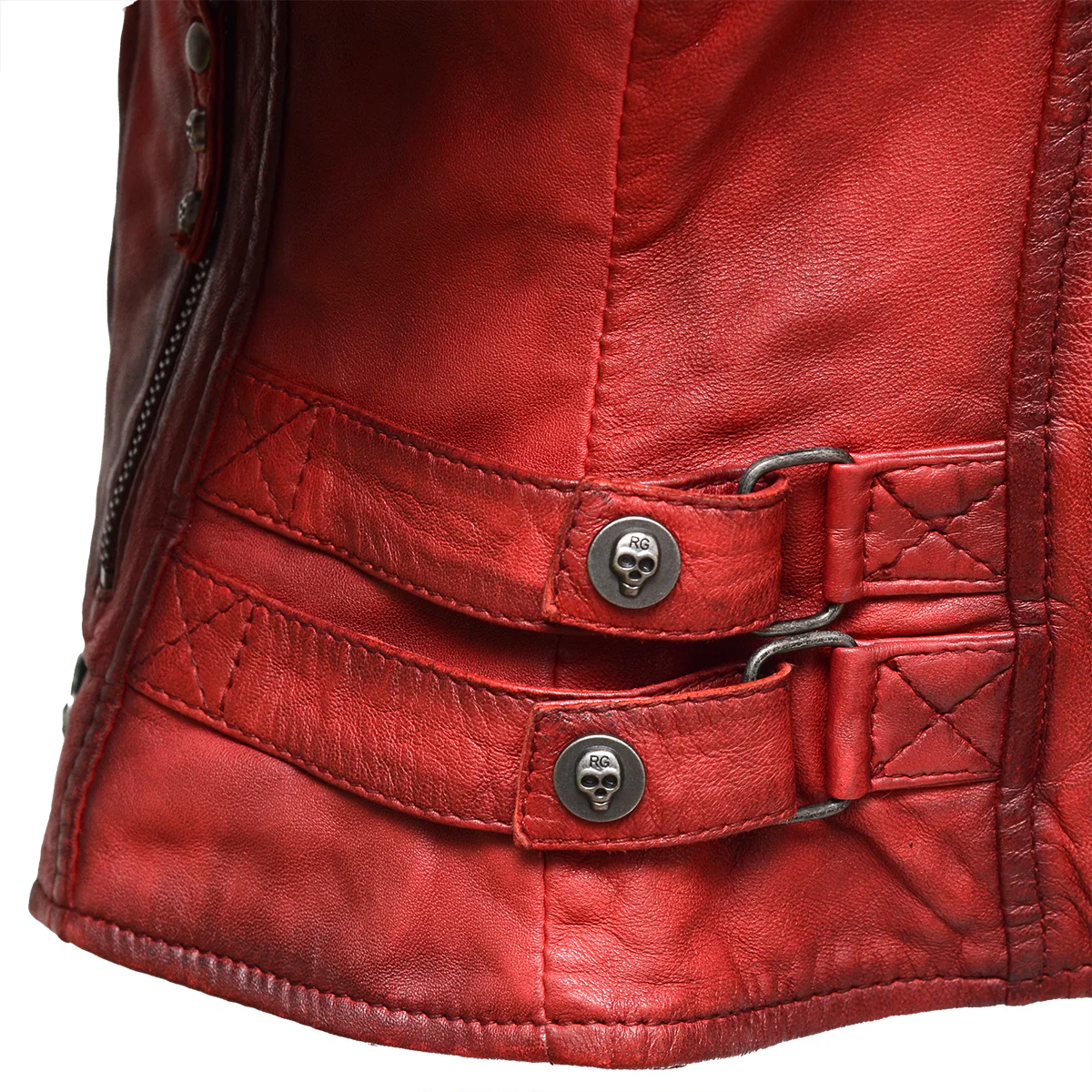 Okkea Lederjacke Rot - Image 3