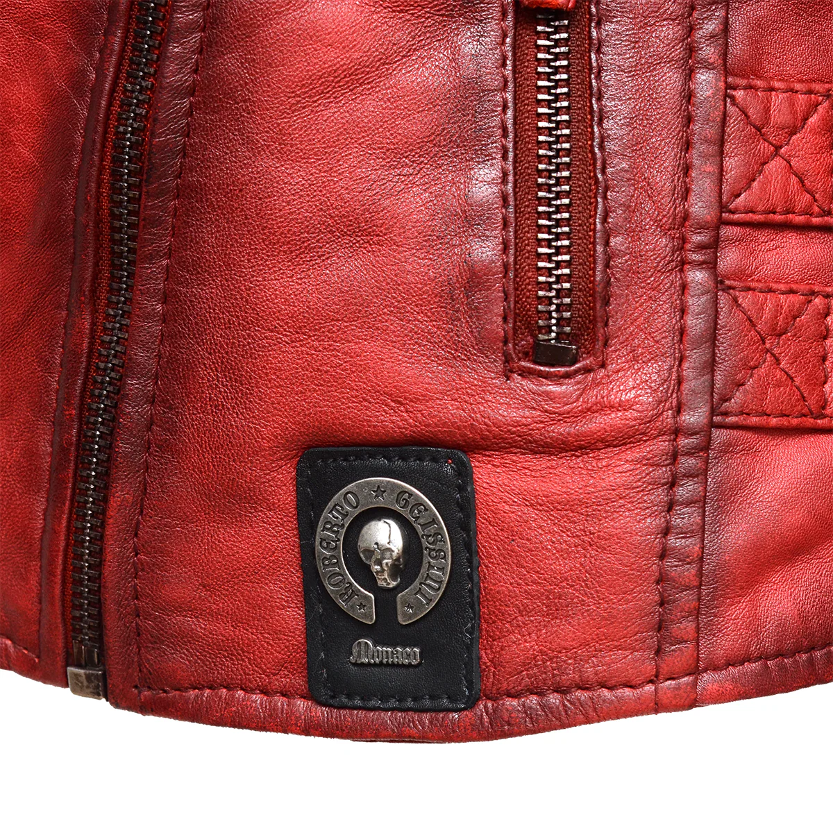 Okkea Lederjacke Rot - Image 5
