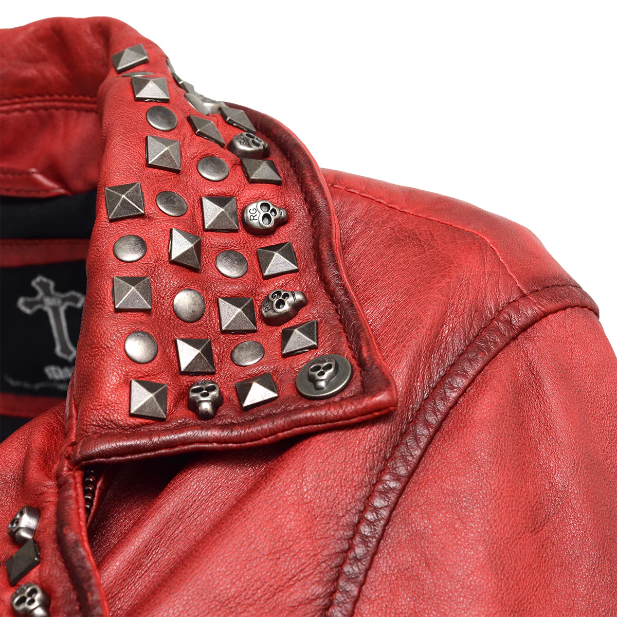 Okkea Lederjacke Rot - Image 6