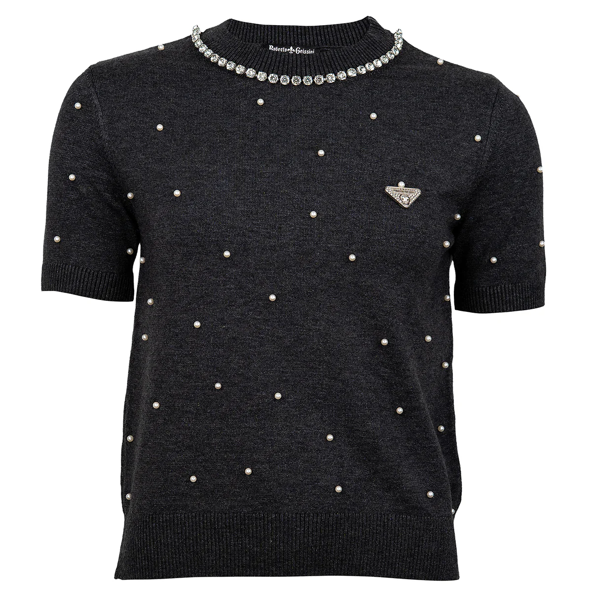 Pearls Strickpullover Kurzarm