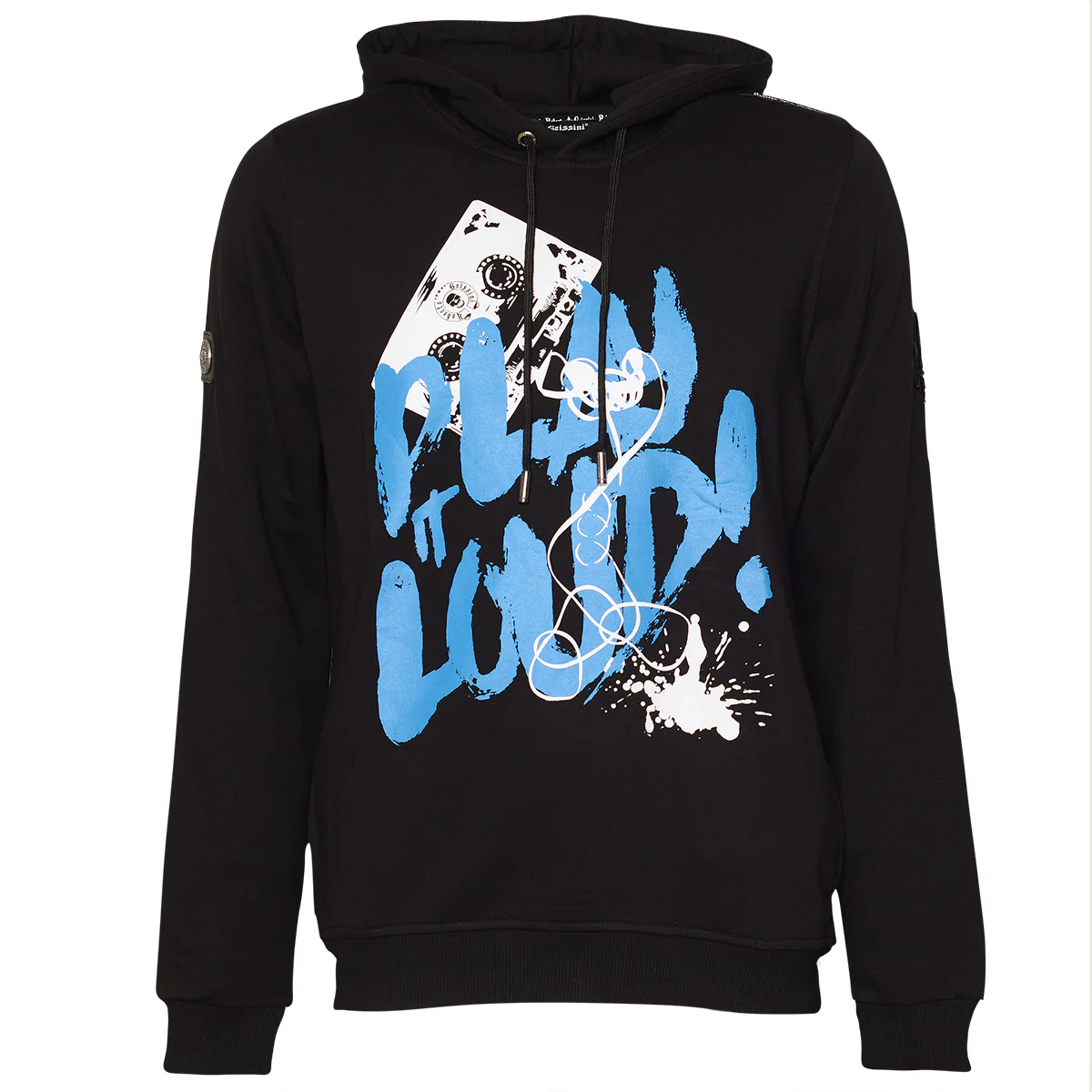 Play It Loud Hoodie Schwarz Blau