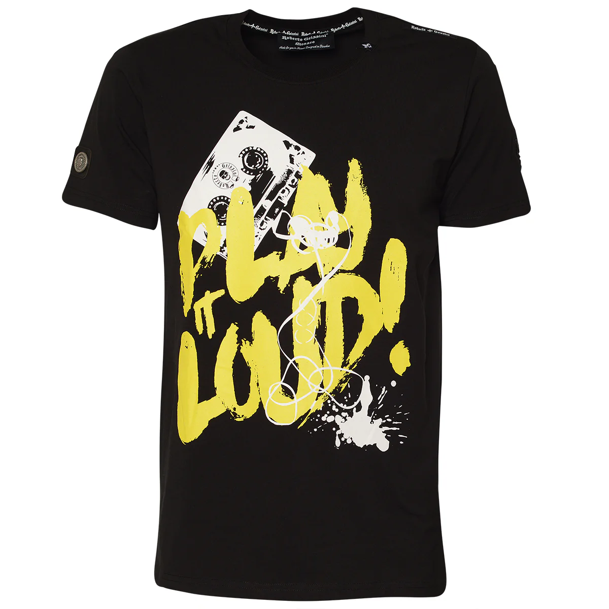 Play It Loud T-Shirt Schwarz Gelb - Image 2