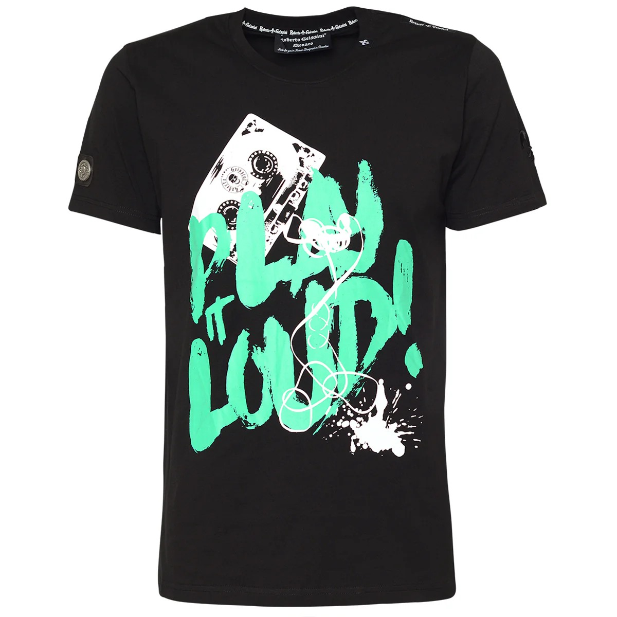 Play It Loud T-Shirt Schwarz Grün - Image 6