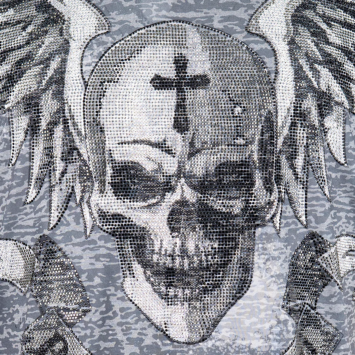 Skull Hell Burnout V-Neck T-Shirt - Image 3