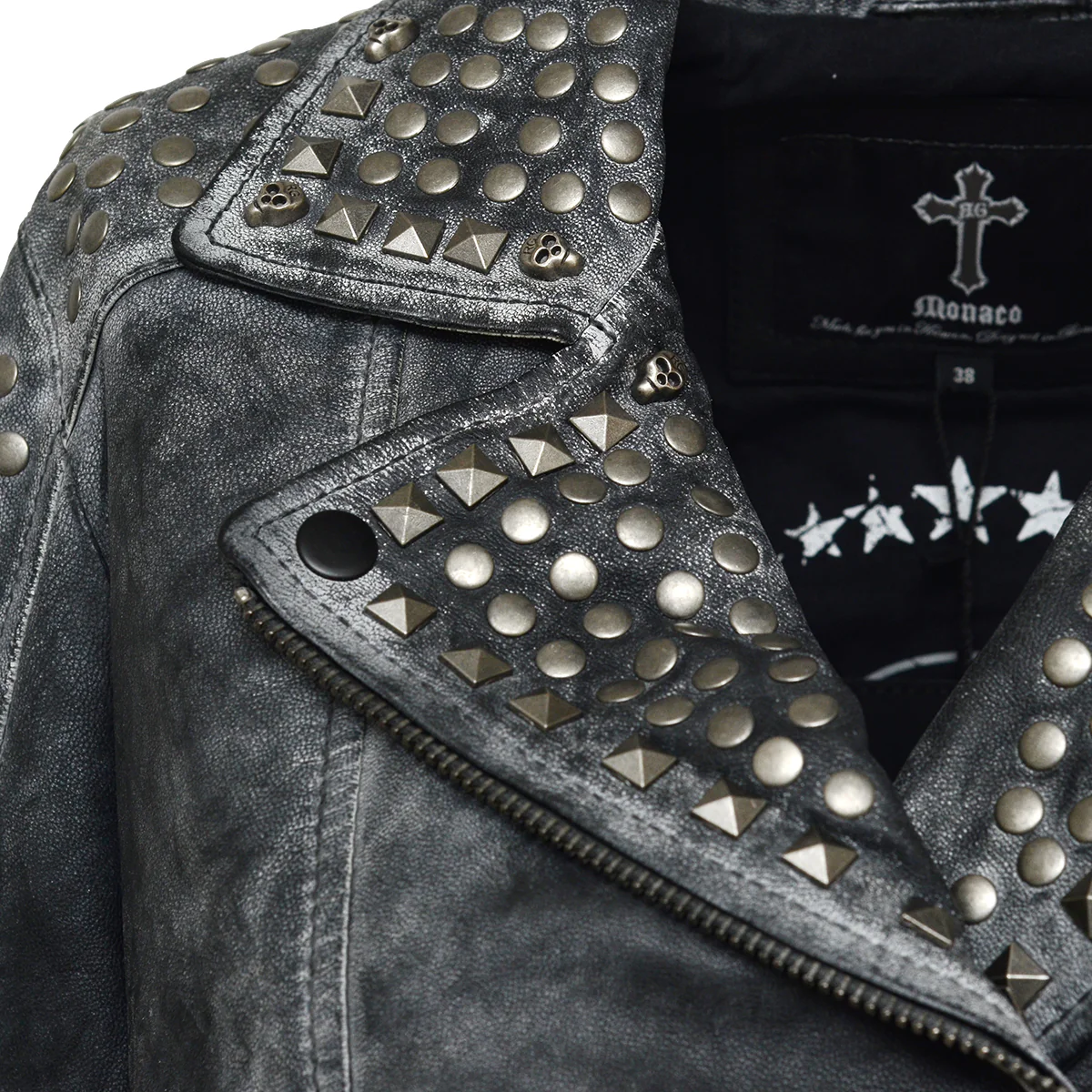 Zoe Lederjacke Grau - Image 4